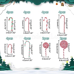 28スタイルのプラスチックペンダント装飾8個  クリスマスツリーのハンギングオーナメントに  キャンディケイン＆ロリポップ  混合模様  160x25mm  穴：1.8mm&nbsp;KY-NB0001-64