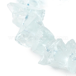 ガラス模造アクアマリンビーズ連売り  原石  ナゲット  ライトブルー  7~25x8~24.5x5~16mm  穴：0.9~1mm  約14~28個/連  7.48''~8.43''（19~21.4センチメートル）&nbsp;G-I283-F29