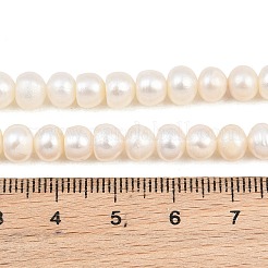 天然養殖淡水パールビーズ連売り  ロンデル  グレード3a+  フローラルホワイト  6~7mm  穴：0.2mm  約68~69個/連  14.17''（36センチメートル）&nbsp;PA-CBAFEE8-17F