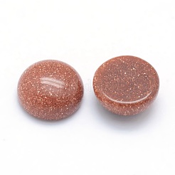 合成ゴールドストーン金砂石カボション  半円  8x3.5~4mm&nbsp;G-P393-R24-8mm