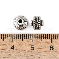 チベット風合金ビーズ  ロンデル  カドミウムフリー＆鉛フリー  タイスターリングシルバーメッキ  7.5x6.5mm  穴：1.8mm&nbsp;FIND-C068-12AS