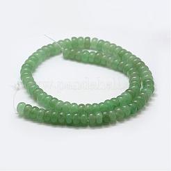 天然石グリーンアベンチュリンビーズ連売り  ロンデル  6x4mm  穴：1mm  約92個/連  15.3インチ（39cm）&nbsp;G-G668-08-4x6mm