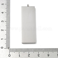 304ステンレスペンダント  空白タグのスタンプ  長方形  ステンレス鋼色  44x14.5x2.5mm  穴：1.8mm&nbsp;STAS-P433-08P