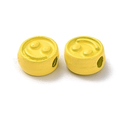 塗装合金ビーズをスプレー  笑顔とフラットラウンド  ミックスカラー  7.5x4mm  穴：2mm&nbsp;PALLOY-M215-16