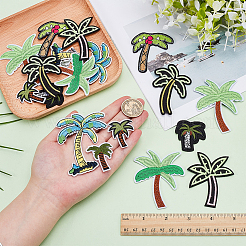 機械刺繍布地手縫い/アイロンワッペン  マスクと衣装のアクセサリー  アップリケ  ツリー  カラフル  36~75x31~61x1~1.5mm  9個/セット&nbsp;PATC-WH0026-06