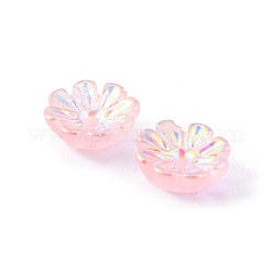 樹脂カボション  ネイルアートの装飾の付属品  ABカラーメッキ  花  ライトコーラル  7x2.5mm&nbsp;MRMJ-S042-003A