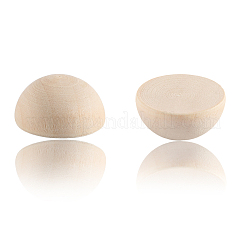 未完成の天然木カボション  染色されていない  半円/ドーム  古いレース  19x10mm  120pc&nbsp;WOOD-SP0001-55A