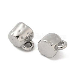 304ステンレススチールチャーム  ティーカップ  ステンレス鋼色  12x8.5x9mm  穴：3x2mm&nbsp;STAS-L022-561P