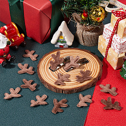 100個2スタイルのクリスマステーマオーナメントアクセサリー  のための diy 衣装  枝角  ココナッツブラウン  34x25.5x4mm  50個/スタイル&nbsp;FIND-GF0007-15A