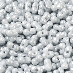 不透明色光沢ガラスシードビーズ  ピーナッツ  ゲインボロ  6x3.5x3mm  穴：1mm  約161個/10g&nbsp;X1-SEED-B001-01A-09