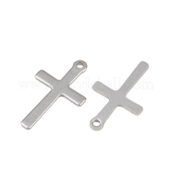 変色しにくい201ステンレススチールペンダント  クロス  ステンレス鋼色  20.5x12x0.8mm  穴：1.2~1.4mm&nbsp;STAS-L197-30P