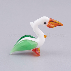 インテリアオーナメントパーツ  手作りランプワーク表示の装飾  鳥  カラフル  29~35x10~12x22~27mm&nbsp;LAMP-J084-73