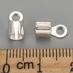 真鍮製コードエンドパーツ  カドミウムフリー＆鉛フリー  銀  10x5mm  穴：2mm  内径：3.9~4mm&nbsp;X-KK-E182-S