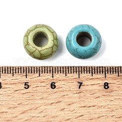 合成宝石ヨーロッパビーズ  大穴ビーズ  染め  ロンデル  ミックスカラー  13~14x8~8.5mm  穴：5~6mm&nbsp;TURQ-S283-34