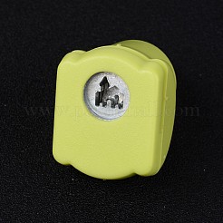 スクラップブッキングとペーパークラフト用のランダムな単色またはランダムな混合色のミニプラスチッククラフトペーパーパンチセット  ペーパーシェイパー  城  33x26x32mm&nbsp;AJEW-L051-17