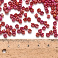 トーホー 6/0ラウンドビーズ  日本製シードビーズ  （768)つの不透明な赤いレインボーマット  4mm  穴：1.5mm  約7570個/ポンド&nbsp;SEED-TR06-0768