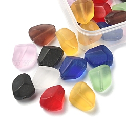 32 個 8 色透明すりガラスビーズ連売り  ナゲット  ミックスカラー  15x12x9.5mm  穴：1mm  4個/カラー&nbsp;GLAA-FS0001-60