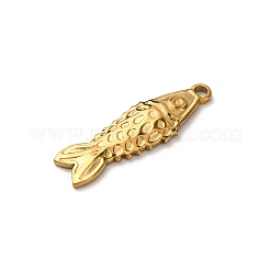 304ステンレスペンダント  ゴールドカラー  魚  26x8.5x2mm  穴：1.6mm&nbsp;STAS-I348-01G-01