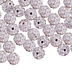 パヴェボールディスコビーズ  樹脂粘土ラインストーンビーズ  ラウンド  クリスタル  10mm  穴：1.5mm  約100個/箱&nbsp;RB-PH0003-10mm-9