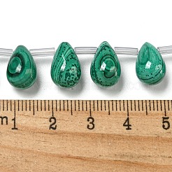 天然マラカイトビーズ連売り  ティアドロップ  トップ掘削  12.5x8mm  穴：0.8mm  約17個/連  7.87''（20センチメートル）&nbsp;G-Q185-A01-02