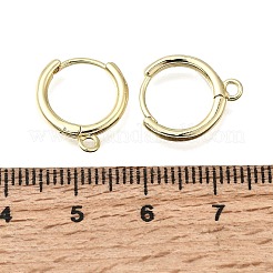 真鍮製フープピアスパーツ  カン付き  16KGP本金メッキ  15x14x2mm  穴：1.6mm&nbsp;KK-G602-03G