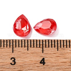 ガラスラインストーンカボション  後ろ向き  多面カット  ティアドロップ  ライトシャム  8x6x3.5mm&nbsp;RGLA-A026-08A-227DE