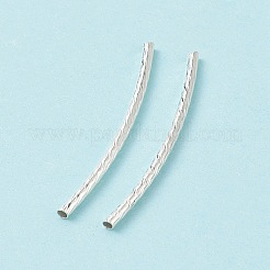 真鍮製チューブビーズ  カーブ  銀  35x2mm  穴：1mm&nbsp;EC295-S