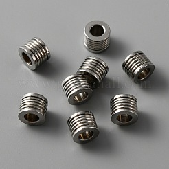 304ステンレススチールビーズ  コラム  ステンレス鋼色  8x6mm  穴：4mm&nbsp;STAS-WH022-86P