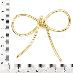 ラックメッキ合金ペンダント  カドミウムフリー＆ニッケルフリー＆鉛フリー  蝶結び  ゴールドカラー  57x65x8.5mm  穴：1.8mm&nbsp;PALLOY-P306-01G