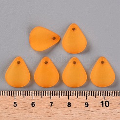 透明つや消しアクリルパーツ  花弁  オレンジ  17x14x2.5mm  穴：1.8mm  約2330個/500g&nbsp;MACR-S371-09A-724