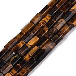 天然石タイガーアイビーズ連売り  六角柱  5~7.5x3.5~4.5mm  穴：0.6~0.8mm  約57~64個/連  14.76~15.55インチ（37.5~39.5cm）&nbsp;GG-N002-01A-08