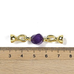 真鍮製の折り返し留め金が付いた天然アメジスト  18KGP本金メッキ  長持ちメッキ  ラックめっき  ファセットツイスト  45mm&nbsp;G-G141-02G-04