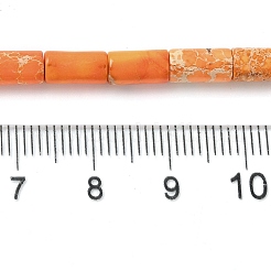 ナチュラルインペリアルジャスパービーズ連売り  染め  コラム  ダークオレンジ  8x4.5mm  穴：1.2mm  約50個/連  15.75''（40センチメートル）&nbsp;G-Q169-A02-01F