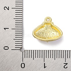 合金エナメルチャーム  ラインストーン付き  ゴールドカラー  ヒトデの形をした貝殻  ライラック  13x14x4.5mm  穴：1.2mm&nbsp;FIND-U024-07G-01