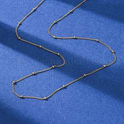 2mm 304ステンレススチール製サテライトチェーンネックレス  14KGP本金メッキ  17.32インチ（44cm）&nbsp;NJEW-T016-24G