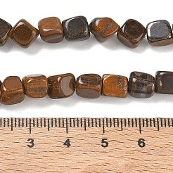 天然イエロータイガー鉄ビーズ連売り  ナゲット  タンブルストーン  6~8.5x6~7.5x5~8mm  穴：0.9mm  約27~35個/連  7.48~8.26''（19~21センチメートル）&nbsp;GG-CBA9392-17