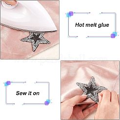 スターラインストーンパッチ  アップリケにアイロン/縫い付け  マスクと衣装のアクセサリー  洋服用  バッグパンツ  靴  携帯ケース  ミックスカラー  75x80x2.5mm  5色  4個/カラー  20個/箱&nbsp;DIY-FG0002-71