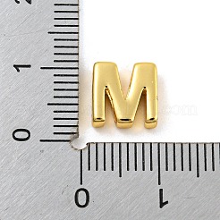 真鍮チャーム  カドミウムフリー＆ニッケルフリー＆鉛フリー  18KGP本金メッキ  文字m  8.5x8.5x3mm  穴：1.2mm&nbsp;KK-P263-13G-M
