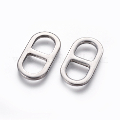 変色しにくい201ステンレススチールリンクコネクター  ソーダタブ/プルタブ  ステンレス鋼色  23x12x2mm&nbsp;X-STAS-L234-028P