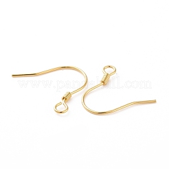 925スターリングシルバーピアスフック  水平ループ付き  18KGP本金メッキ  15.5x15.4mm  22ゲージ（0.6mm）  穴：1.5mm&nbsp;STER-D035-22G