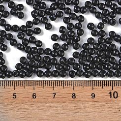 不透明なアクリルビーズ  ラウンド  ブラック  4x3.5mm  穴：1.6mm  約18000個/500g&nbsp;SACR-A007-01A-16