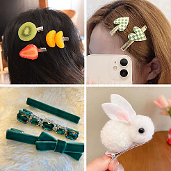 40 個 4 スタイル鉄ワニのヘアクリップパーツ  プラチナ  30~57x8~11x8~11mm  10個/スタイル&nbsp;PHAR-TADJ0001-10