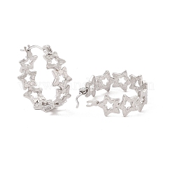 変色しない304ステンレススチール製スターラップフープピアス（女性用）  ステンレス鋼色  22x20x8mm  ピン：0.6mm&nbsp;EJEW-I267-11P
