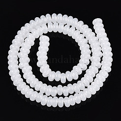 模造ヒスイのガラスビーズ  ロンデル  ホワイトスモーク  6~6.5x3mm  穴：1mm  約103~118個/連  14.57~14.96インチ（37~38cm）&nbsp;GLAA-ZX008-6mm-17A