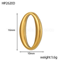 304ステンレススチールリンクリング  オーバル  イオンプレーティング（ip）  14KGP本金メッキ  16x10x2.5mm&nbsp;STAS-OY007-28G
