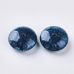 アクリルビーズ  模造ターコイズスタイル  ロンデル  プルシアンブルー  14x6mm  穴：1.5mm  約666個/500g&nbsp;OACR-S029-089B