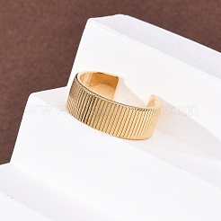 女性用304ステンレススチールオープンカフリング  イオンプレーティング（ip）  18KGP本金メッキ  8mm  内径：19mm&nbsp;RJEW-K309-31G