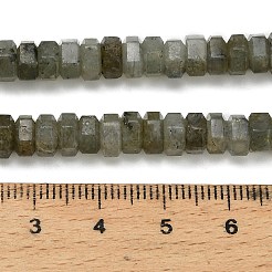 天然石ラブラドライトビーズ連売り  多面カット  六角  6x6x3mm  穴：0.8mm  約108個/連  14.72~14.80''（37.4~37.6センチメートル）&nbsp;G-G317-A10-3x6mm