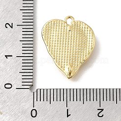 真鍮パヴェナチュラルホワイトシェルペンダント  ハートチャーム  14KGP本金メッキ  20x16x6mm  穴：1.5mmと1.2mm&nbsp;KK-U061-13G