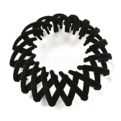 ベルベットの鳥の巣のヘアクリップ  女性用の拡張可能なポニーテールホルダー  ブラック  60~65x38~40mm  内径：74~80mm&nbsp;MRMJ-P008-A01